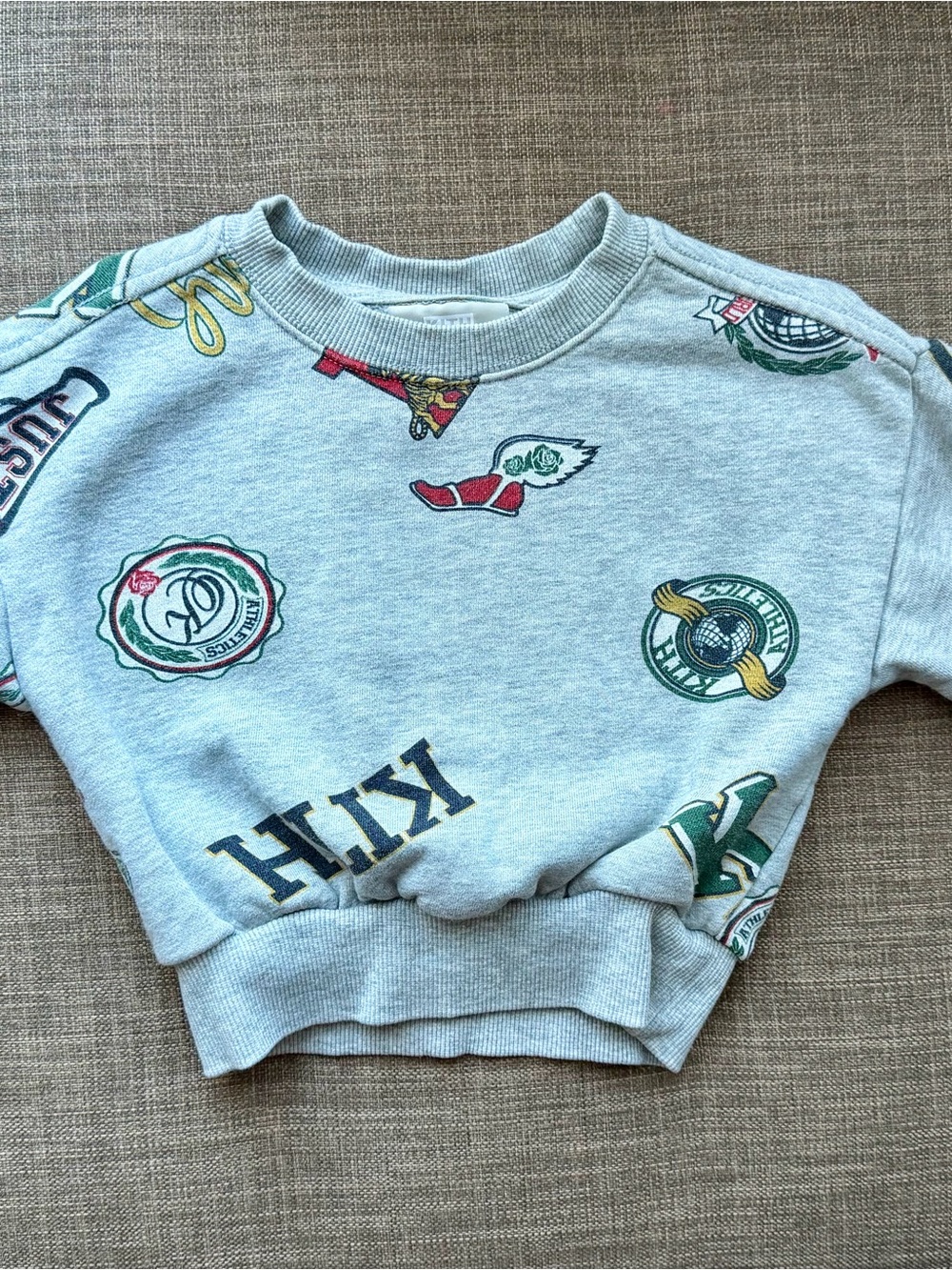 KITH Kids Designer Grey Graphic Sweatshirt 2T